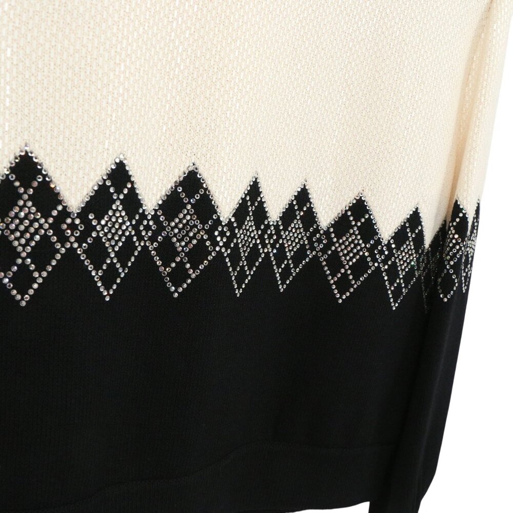 St. John Evening Black Ivory Paillette & Crystal Embellished Knit Jacket 6 - Picture 7 of 10